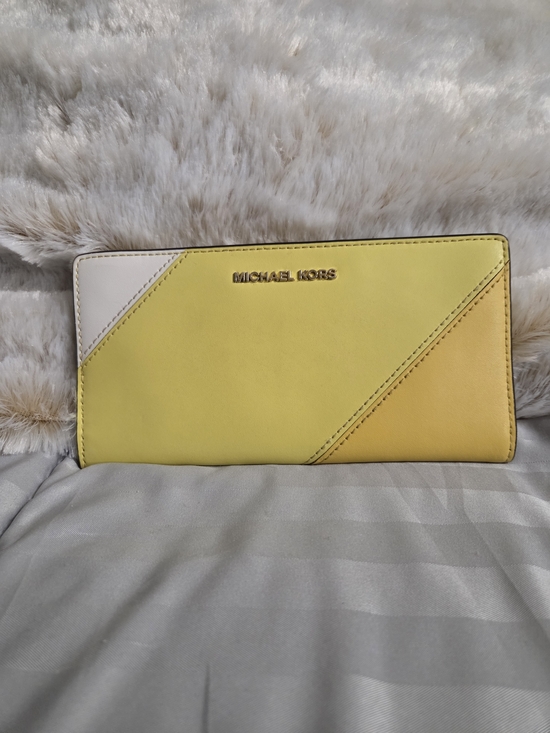 Michael Kors Handbags - Michael Kors Adele Tri-Color Leather Slim Wallet